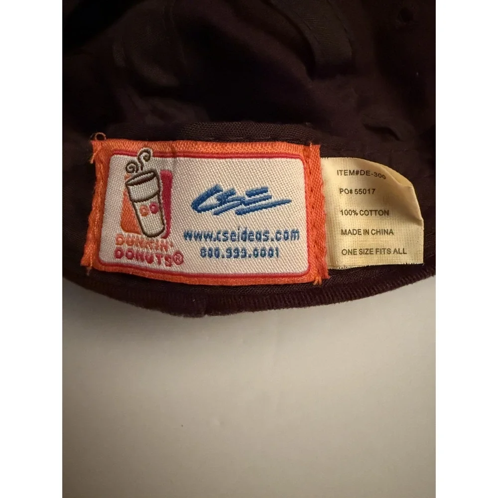 Dunkin' Donuts Brown Hat Uniform Work Service Adjustable Embroidered Logo Cap
